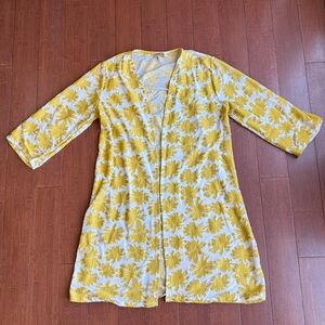 Yellow Floral Open Cardigan‎